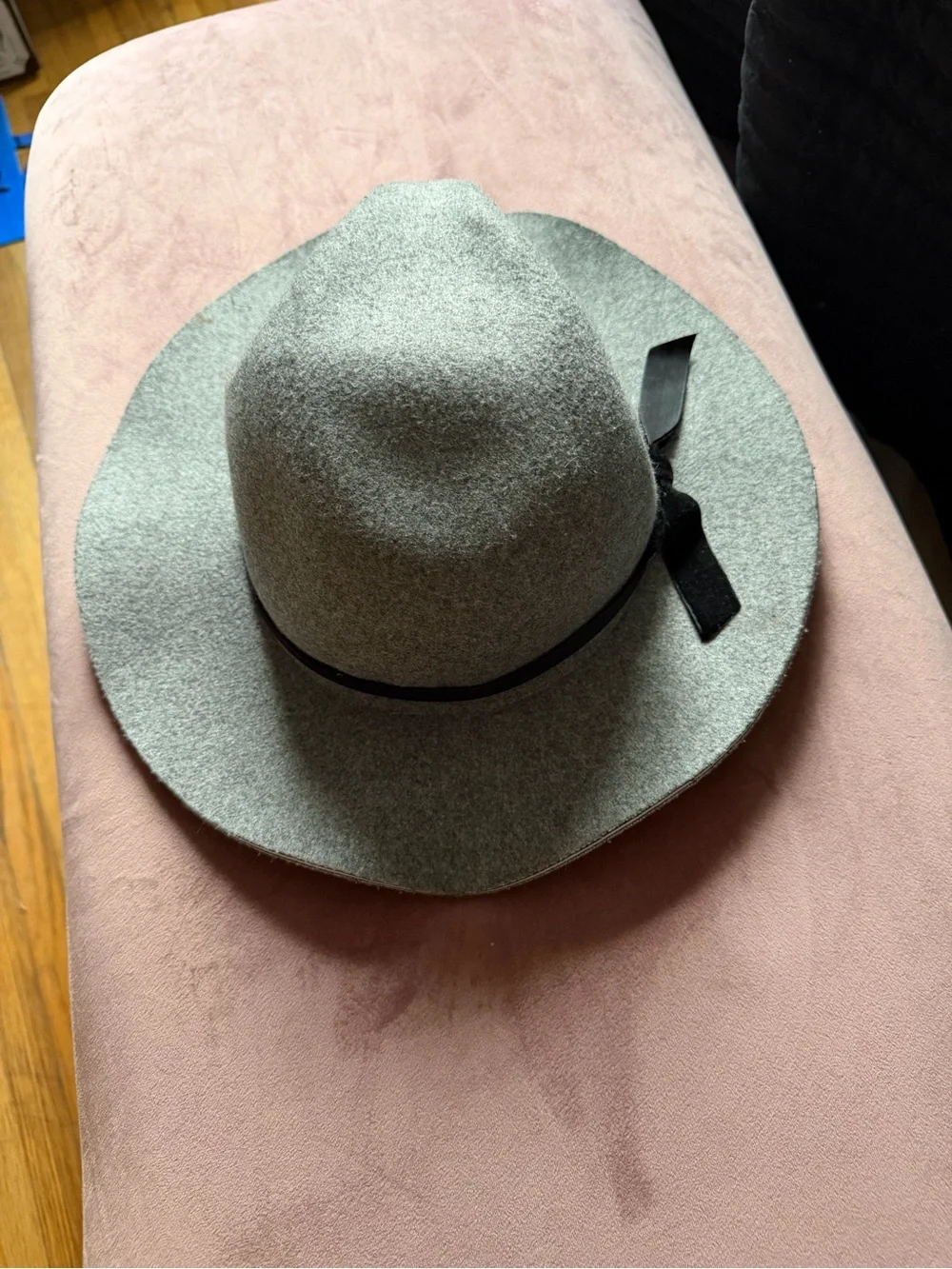 Target Grey Wool-Blend Fedora with Black Ribbon